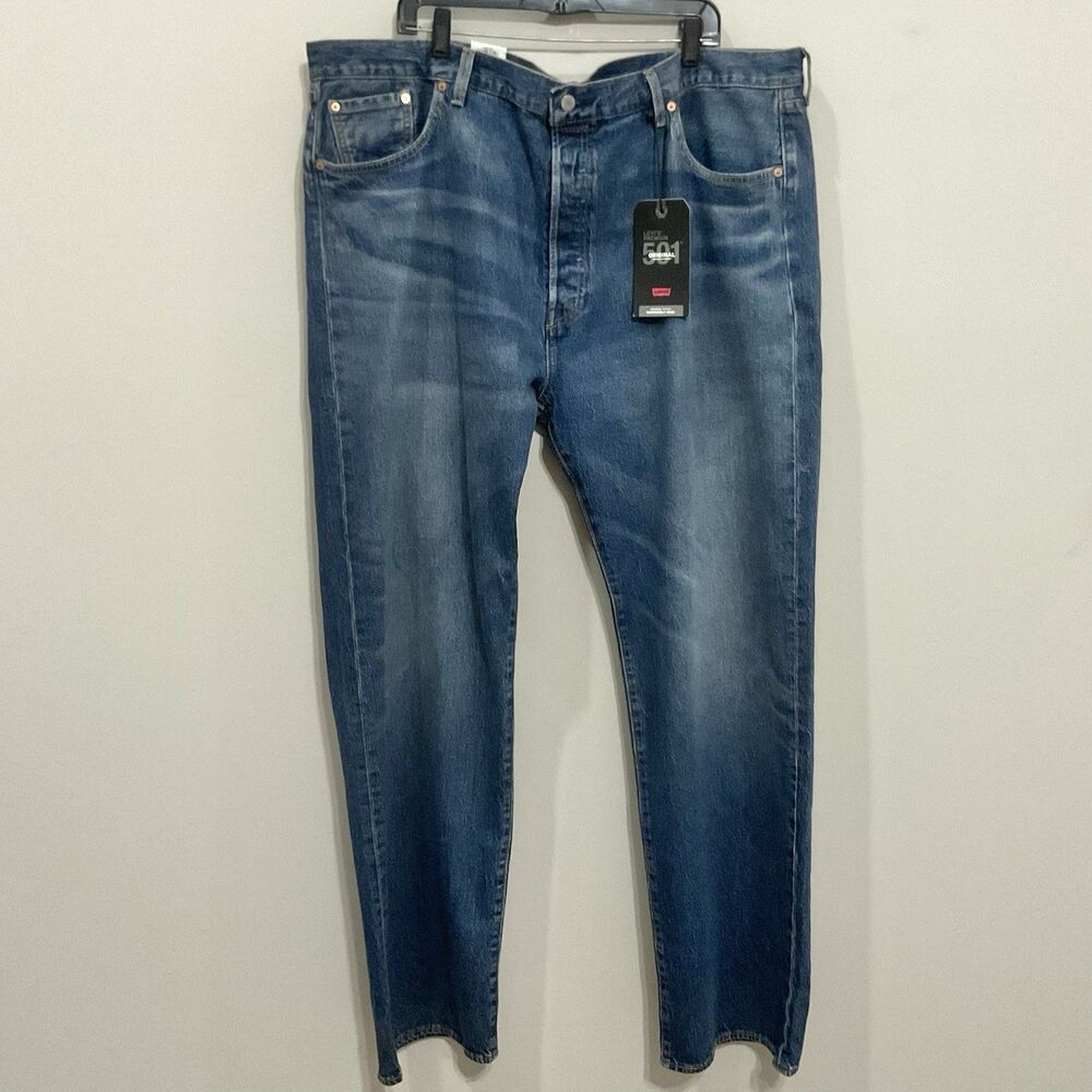 Levi's Premium 501 Jeans Blue Stretch Denim Big &Tall Sz 46 X 36 NWT